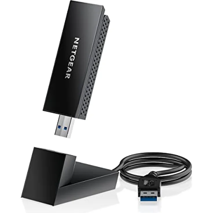 Netgear Nighthawk USB Wlan Stick WiFi 6E USB 3.0 USB Adapter (A8000) | AXE3000 Internet Stick Tri-Band Wireless Gigabit Speed (bis zu 3 Gbit/s) | neues 6 GHz Band | für Windows PC
