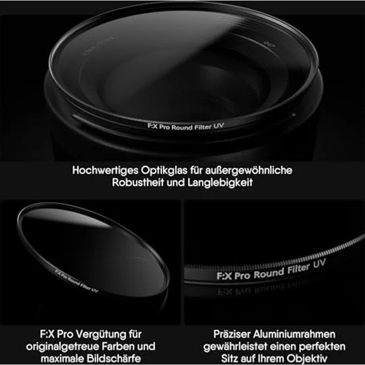 Rollei Extremium Rundfilter UV 62 mm - UV Filter und Schutzfilter mit Titan-Ring aus Gorilla Glas mit spezieller Beschichtung - Größe: 62 mm – Bild 3