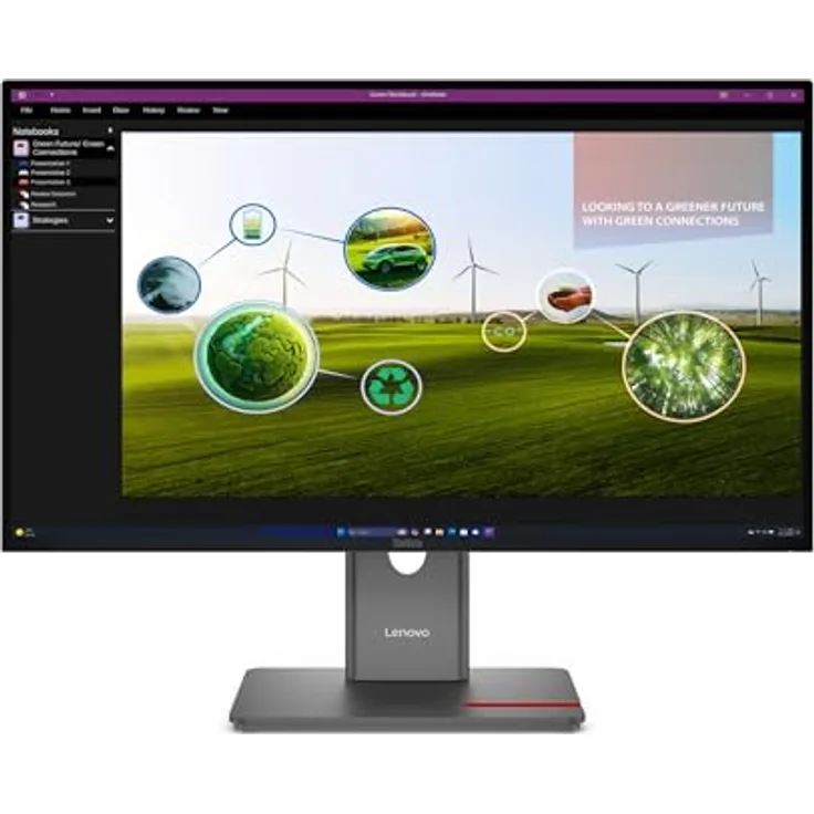 Lenovo ThinkVision P27Q-40, 27" LED-Monitor mit 2560 x 1440 QHD, 120 Hz, IPS, 350 cd/m², 1500:1, HDR10, 4 ms, HDMI, DisplayPort, Finsternis schwarz