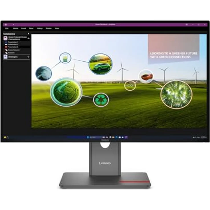 Lenovo ThinkVision P27Q-40, 27" LED-Monitor mit 2560 x 1440 QHD, 120 Hz, IPS, 350 cd/m², 1500:1, HDR10, 4 ms, HDMI, DisplayPort, Finsternis schwarz – Bild 1