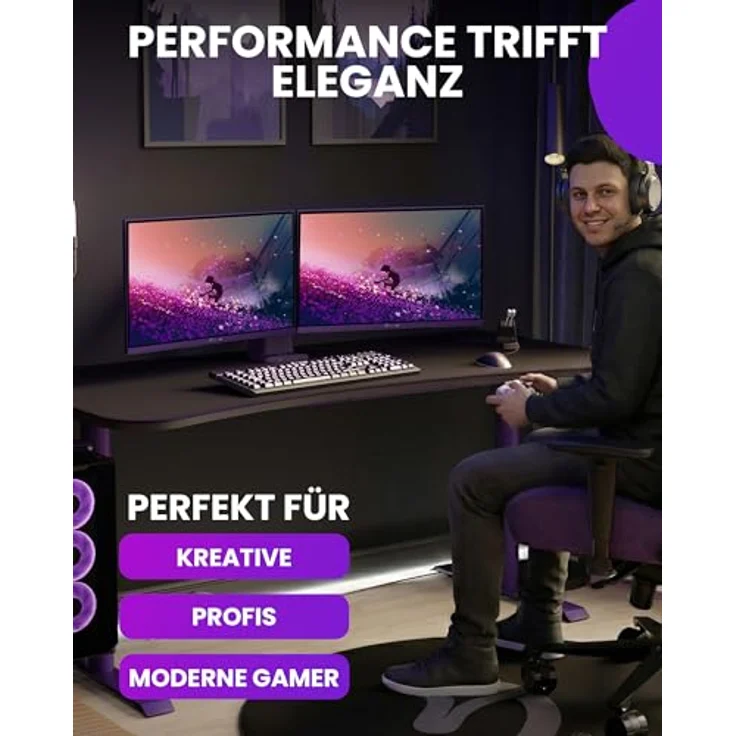 Arozzi Gaming Monitor Nova 24", IPS 200Hz, Full HD 1080p, Adaptive Sync, HDR10, 99% sRGB, flimmerfrei, lila – Bild 5