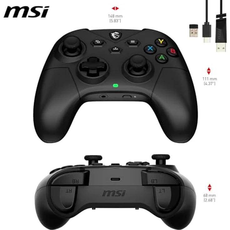 MSI FORCE GC300 WIRELESS Schwarz USB 2.0 Analog PC Gamepad, Gaming Controller mit kabelloser Verbindung – Bild 2