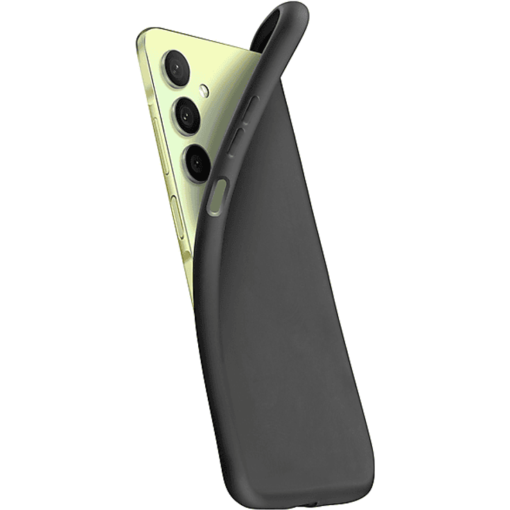 CELLULAR LINE Chroma Backcover für Samsung Galaxy A26, Schwarz, flexibles Gummi mit Innenseite aus Mikrofaser