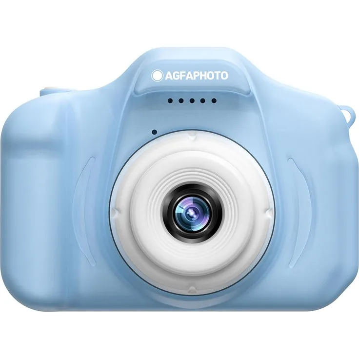 AGFAPHOTO Realikids Cam Mini, Kinderkamera mit 2-Zoll-IPS-Bildschirm, bis zu 32 GB Speicher, blau
