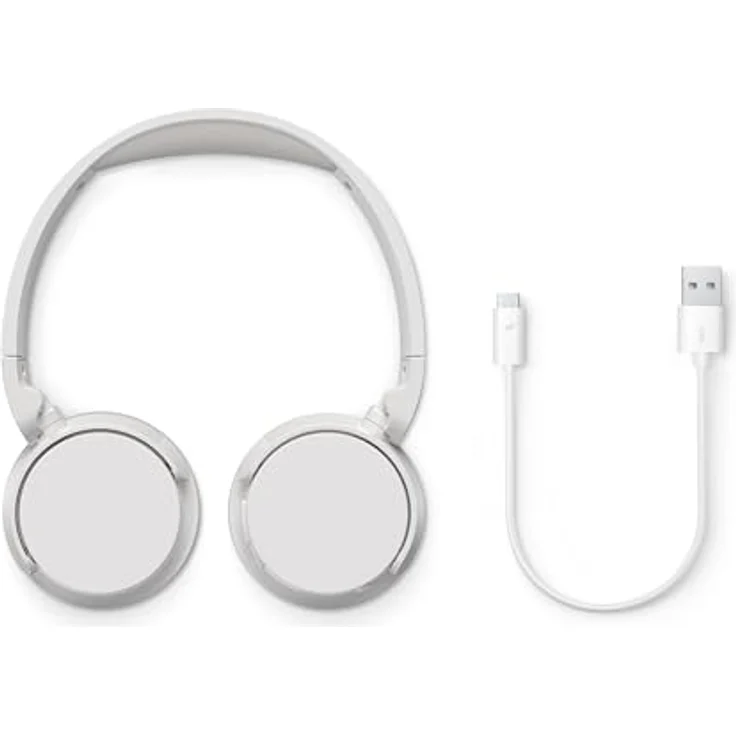 Philips TAH3209WH Leichter ohraufliegender kabelloser Bluetooth-Kopfhörer mit passiver Geräuschisolierung – 25 Stunden Spielzeit, deutliche Anrufe, dynamischer Bass, 2 Stunden USB-C-Laden – Weiß – Bild 4
