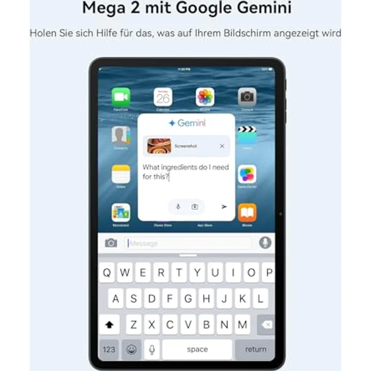 Blackview Mega2 Android 15 Tablet 12 Zoll, 24GB RAM+256GB ROM, 2K FHD Gaming Tablet, Dual 4G LTE+5G WiFi, Octa Core T615, 9000 mAh Akuu, WideVine L1, Face ID, GPS - Schwarz – Bild 2