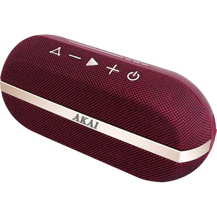 Akai Professional ABTSW-30B, tragbarer Bluetooth Lautsprecher, wasserdicht IPX7, 12h Akkulaufzeit, rot