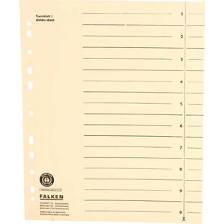 Falken Trennblätter 80001845, A4, chamois, 180g/m² Karton, 100 Stück – Bild 1