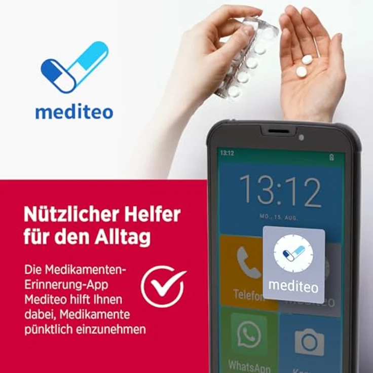 Olympia NEO Mini+, 5" Senioren Smartphone mit Notruftaste, großen Icons, Android 15, 4G LTE Dual SIM, WhatsApp vorinstalliert – Bild 3