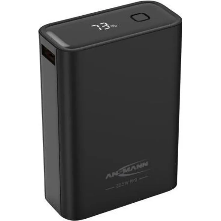 Ansmann Powerbank PB222PD, 20.000mAh, ultrakompakt, schnellladefähig bis 22,5W, schwarz