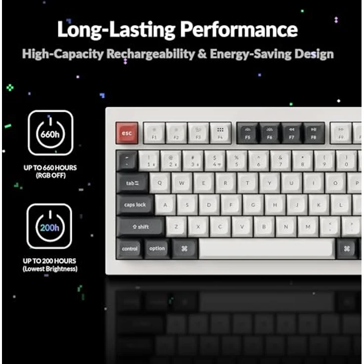 Keychron Q1 Ultra 8K, Kabellose mechanische Tastatur mit 75% Layout, Aluminium, ZMK-programmierbar, 82 Tasten, POM Switch - Banana, RGB, 2,4 GHz/Bluetooth, kabelgebunden, QWERTY US – Bild 6