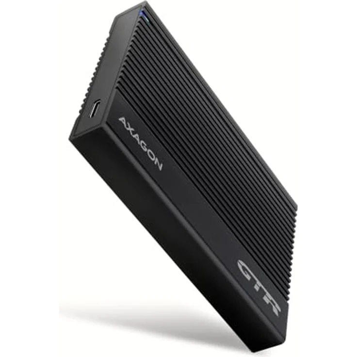 AXAGON EE25-GTR USB-C 3.2 Gen 2 - SATA 6G, 2.5" externes Festplattengehäuse, geriffelt - schwarz – Bild 2