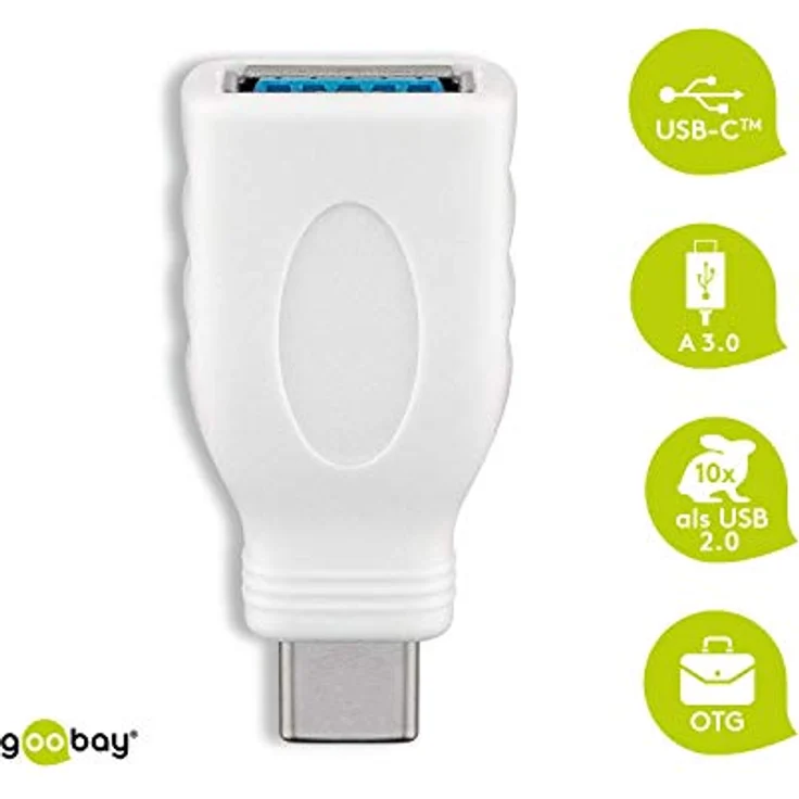 Wentronic Goobay USB-C Adapter - USB 3.0 A-Buchse, Weiß - zum Anschluss zwischen USB-C und USB-A Geräten (66262) - Preisvergleich – Bild 3
