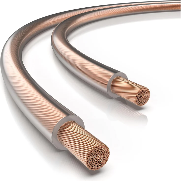 Primewire Lautsprecherkabel OFC Kupfer 2 x 2,5 mm², flexibles Boxenkabel mit PVC-Isolierung, 50 m Länge