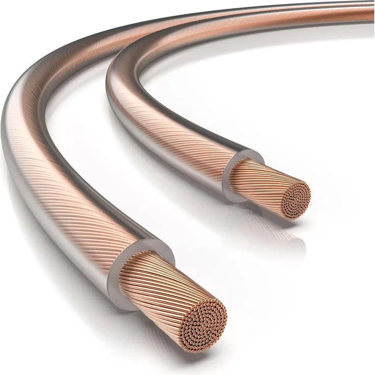 Primewire Lautsprecherkabel OFC Kupfer 2 x 2,5 mm², flexibles Boxenkabel mit PVC-Isolierung, 50 m Länge