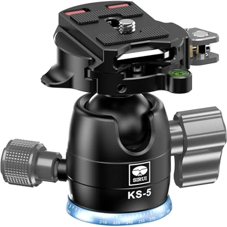 SIRUI KS-5 Kugelkopf für Stativ, 360° Panorama, Aluminium, 29 mm, Max. Belastbarkeit 10 kg – Bild 2
