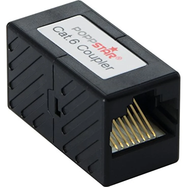 Poppstar 1x Adapter RJ45 Kupplung Cat6 (2x Buchse, 8-polig, geschirmt), Ethernetkabel Verbinder - Netzwerkkoppler für Patchkabel, DSL LAN Kabel, Netzwerkkabel, Modular uvm. – Bild 2