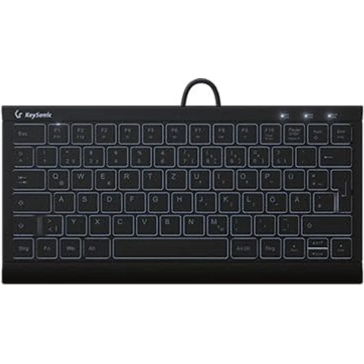 KeySonic TAS KSK-5011ELC (DE) Mini-Tastatur mit Nummernblock und sanfter Hintergrundbeleuchtung, schwarz – Bild 2