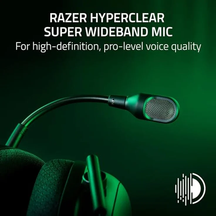 Razer Blackshark V2 Pro (Xbox) - Kabelloses Konsolen E-Sport Headset für Xbox S|X & One (Triforce 50mm Treiber, HyperSpeed Wireless 2,4 GHz, abnehmbares HyperClear Mikrofon) Schwarz – Bild 2