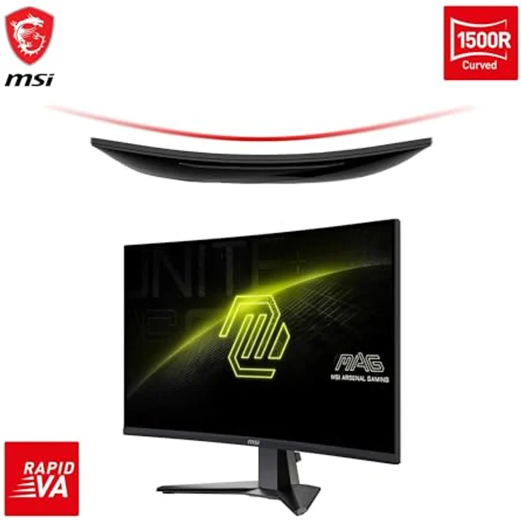 MSI MAG 27CQ6FDE 27-Zoll WQHD Curved Gaming Monitor – 1500R, 2560 x 1440, 180 Hz, 0,5 ms, Adaptive-Sync, DP 1.4a, HDMI 2.0b CEC – Bild 3