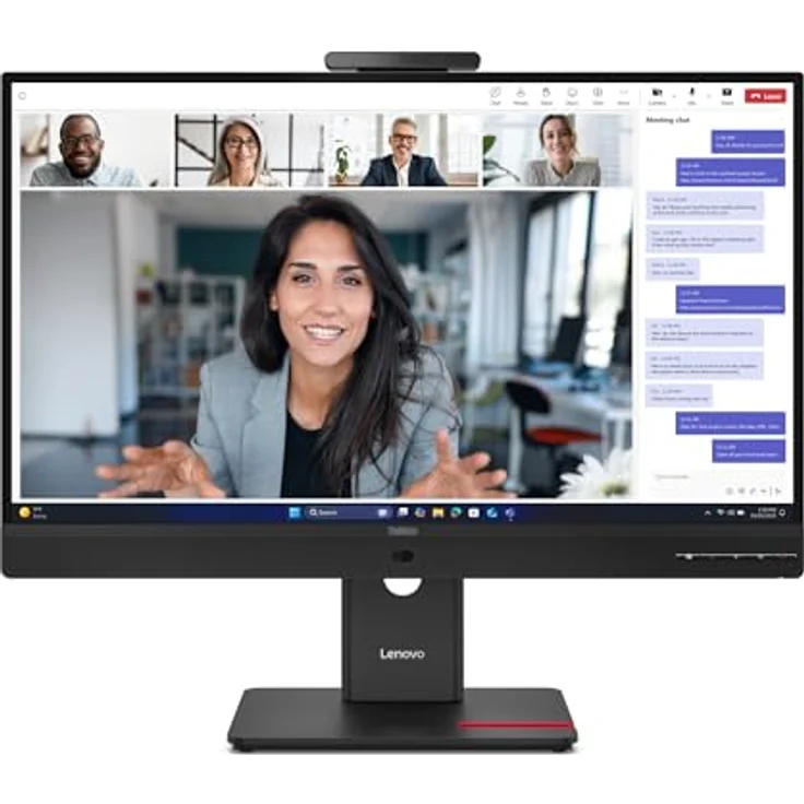 Lenovo ThinkVision T24-4v, 24 Zoll LED-Monitor Full HD 1920x1080 @ 120 Hz, IPS, 250 cd/m², 1500:1 Kontrast, 4 ms, HDMI, VGA, DisplayPort, USB-C, Lautsprecher, Finsternis schwarz
