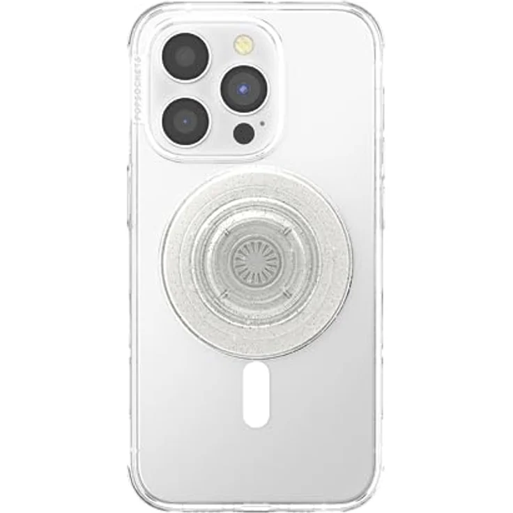 PopSockets Handy-Grip für MagSafe, Magnetischer Halter und Handyständer, Clear Glitter, 40% stärkere MagSafe-Haftung – Bild 3