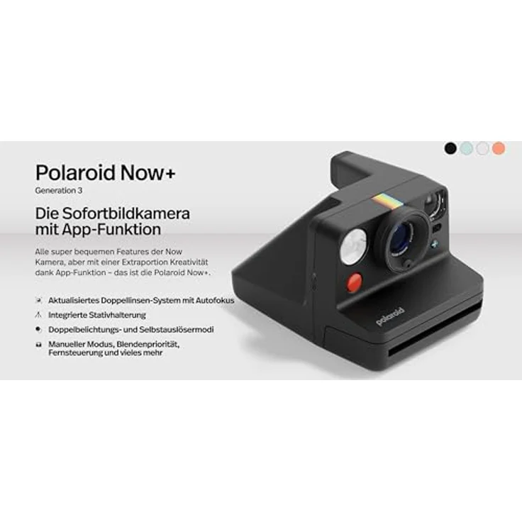 Polaroid Now+ Generation 3 Sofortbildkamera mit Bluetooth-Verbindung in Schwarz – Bild 2