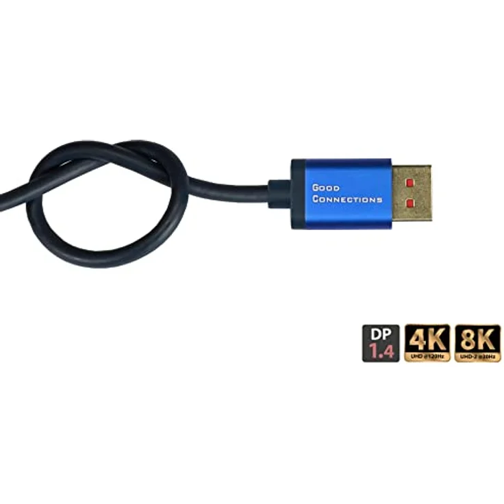 Good Connections® SmartFLEX DisplayPort 1.4 Kabel - 8K UHD-2 / 4K UHD - Dunkelblau - 2 m – Bild 3