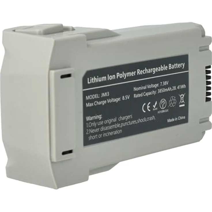 vhbw Drohnenakku Li-Polymer 3850 mAh für DJI Mini 3 Pro, Mini 3, Mini 4 Pro, hellgrau, inkl. Kurzschluss- und Überhitzungsschutz – Bild 1