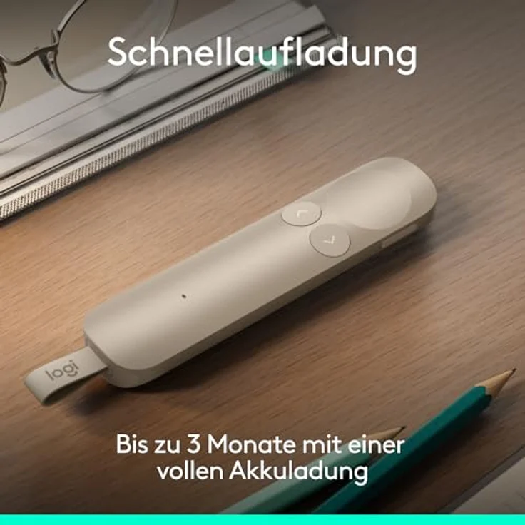 LOGITECH Spotlight 2 Presenter, fortschrittliches Präsentationsgerät mit haptischem Feedback, digitale Highlight-Funktionen, Farbe Sand – Bild 8
