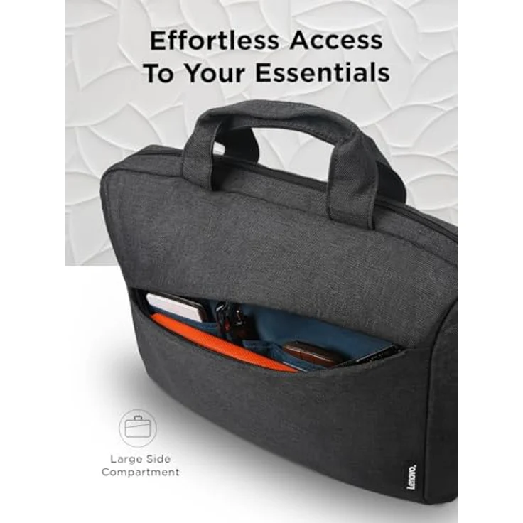 Lenovo Laptoptasche 16-inch Laptop Topload Black (ECO) - Lenovo 15,6-Zoll Laptop-Rucksack, strapazierfähiges Polyestergewebe, schlankes Design, gepolsterter Innenraum, zusätzlicher Stauraum, gesteppte Rückenpartie, verstellbare Schultergurte – Bild 4