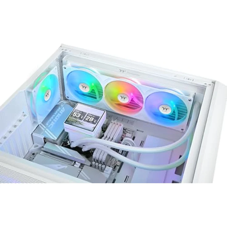 Thermaltake TH360 V3 Ultra ARGB Sync Snow, AiO-Wasserkühlung mit 3x 120mm Lüftern, bis 2500 rpm, Geräuschentwicklung 37.8 dB, weiß – Bild 7