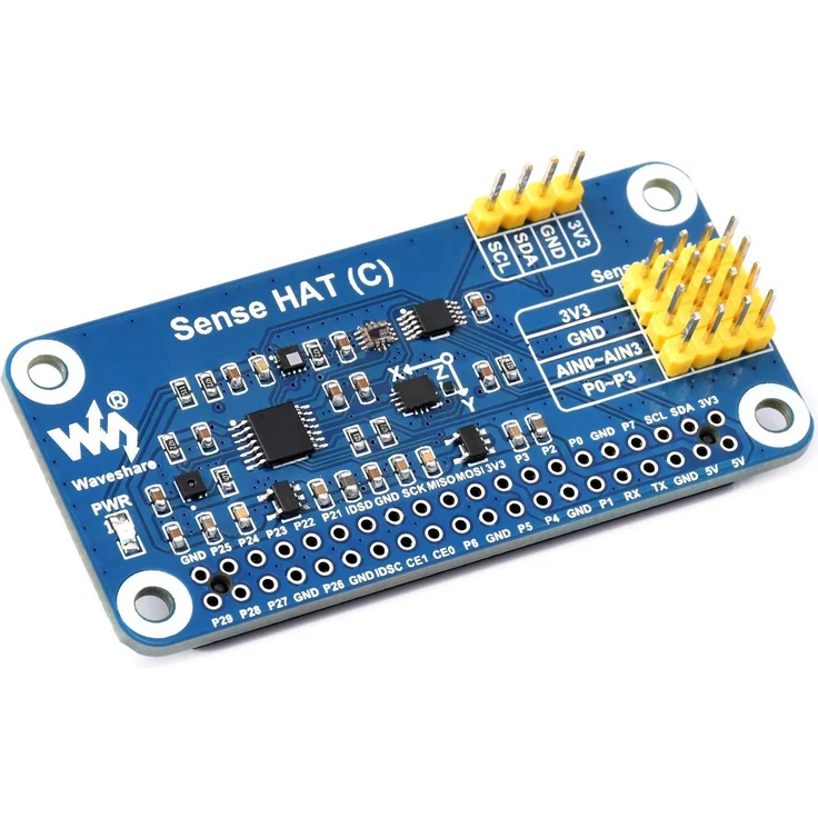 Sertronics WaveShare Sense HAT (C) für Raspberry Pi, Onboard-Sensoren: Gyroskop, Beschleunigungsmesser, Magnetometer, Barometer, Temperatur- und Luftfeuchtigkeitssensor