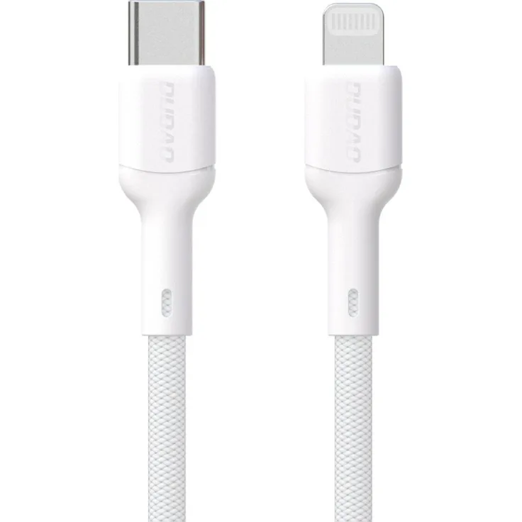 Dudao L9X 30W USB-C Kabel, kompatibel mit iPhone, 1 m, geflochtene Baumwollummantelung, weiß