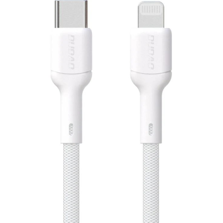 Dudao L9X 30W USB-C Kabel, kompatibel mit iPhone, 1 m, geflochtene Baumwollummantelung, weiß
