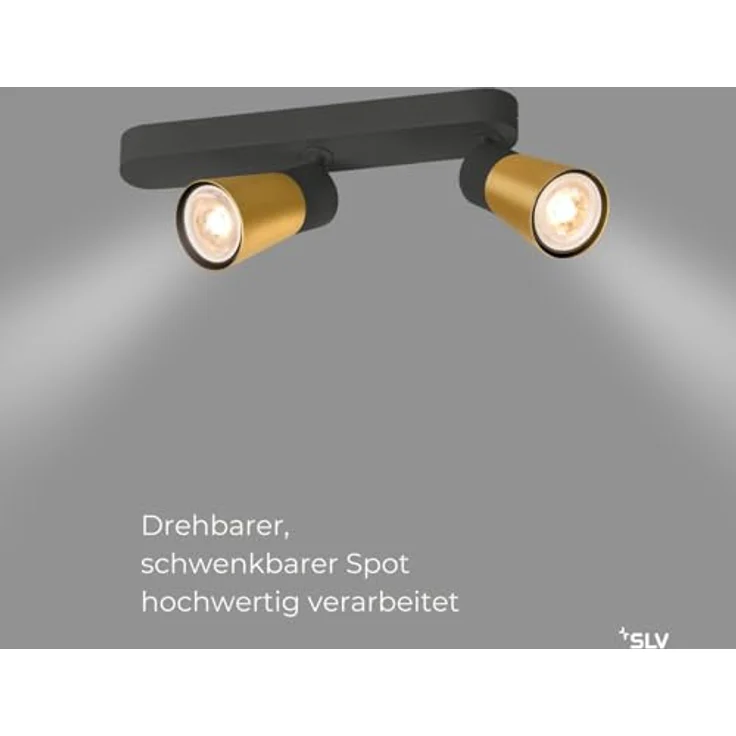 SLV PURI 2.0 CONE, Deckenleuchte, Wandleuchte, Schwarz, flexibel dreh- und schwenkbar – Bild 2