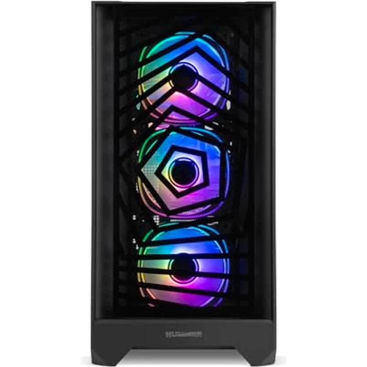 NOX XTREME PRODUCTS Hummer Plasma Semitower ATX, M-ATX, ITX, mit gehärtetem Glas, 4x vorinstallierten ARGB Lüftern, USB-C und 3.0, Schwarz – Bild 3