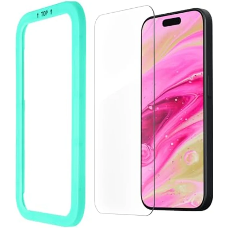 LAUT Prime Glass Screen Protector für iPhone 15 (6.1") - Hochwertiges Tempered Glass, 9H Kratzschutz, 100% recycelter Kunststoff – Bild 3