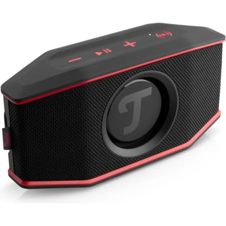 Teufel ROCKSTER GO 2 – Mobiler Bluetooth-Lautsprecher, 15h Akku, IP67 wasserdicht, Dual Pairing, MP3-Player, Mikrofon, Schwarz/Rot – Bild 2