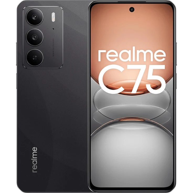 Realme C75 Dual SIM 128GB, 8GB RAM, Storm Black - IP69-Zertifizierung, 6000-mAh-Akku, 50-MP-Kamera – Bild 1