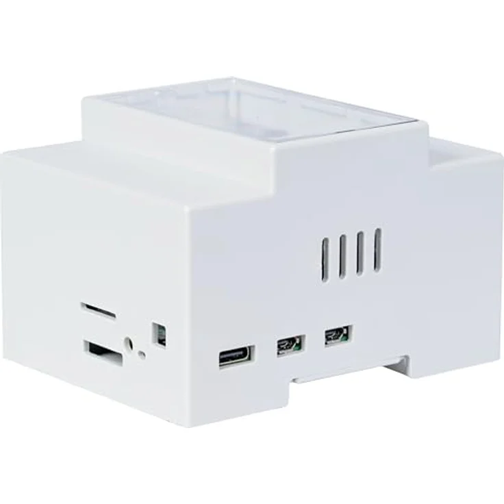 JOY-IT RB-CaseP5-07, Hutschienengehäuse für Raspberry Pi 5, weiß, mit Lüfter und abnehmbarem Panel – Bild 2