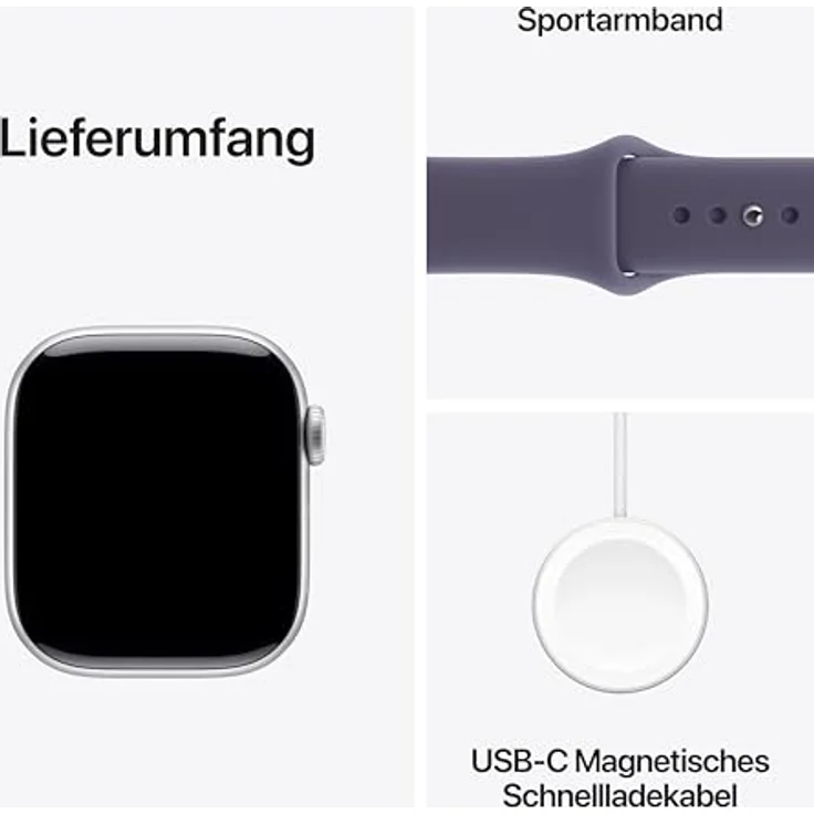 Apple Watch Series 11 Cellular, 42 mm, Aluminiumgehäuse Silber, Sportarmband Nebelviolett - M/L – Bild 6