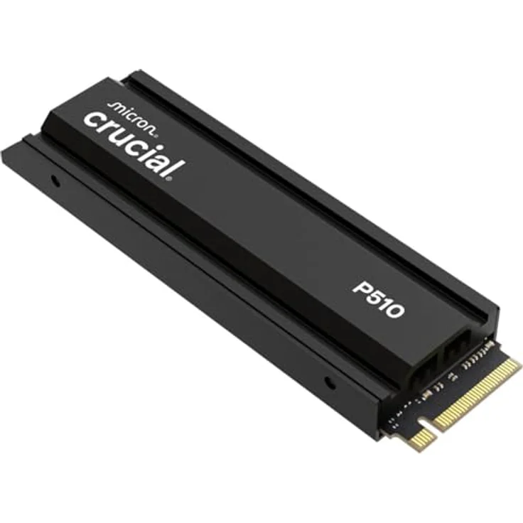 CRUCIAL P510 1 TB SSD M.2 NVMe Heatsink, PCIe 5.0 Gen5, 11.000 MB/s Lesen, 9.500 MB/s Schreiben, intern – Bild 1