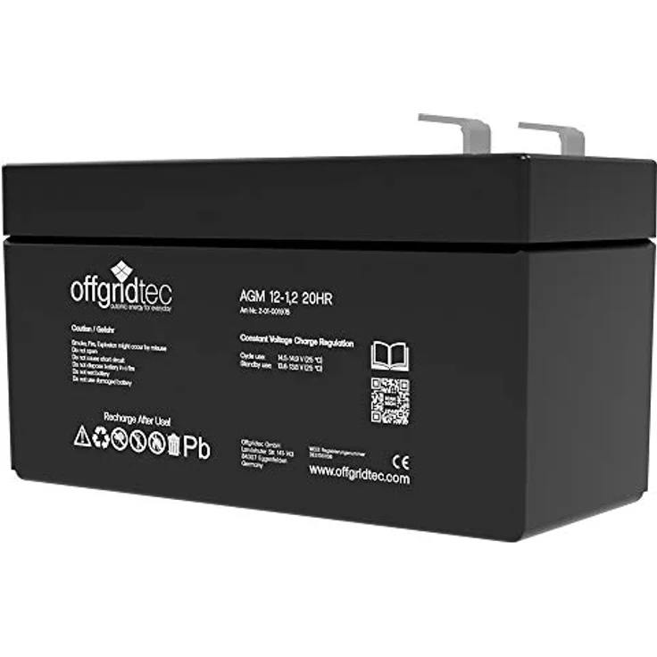 Offgridtec® AGM 1,2Ah 20HR 12V - Zyklenfester Solar Akku, wartungsfrei und auslaufsicher – Bild 2