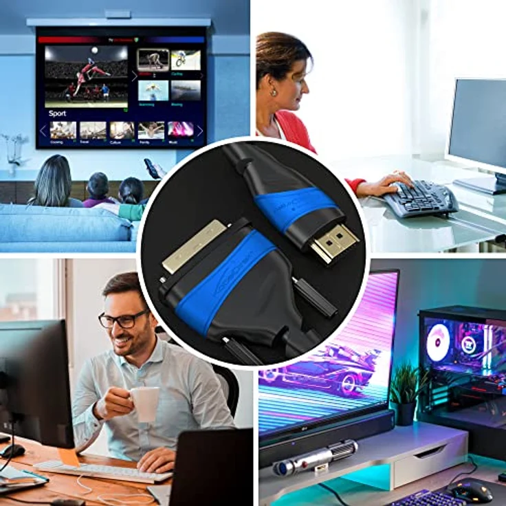 KabelDirekt - HDMI DVI 24+1 Adapterkabel - 2m - (DVI-D zu HDMI, 1080p Full HD 3D Highspeed) - TOP Series – Bild 3