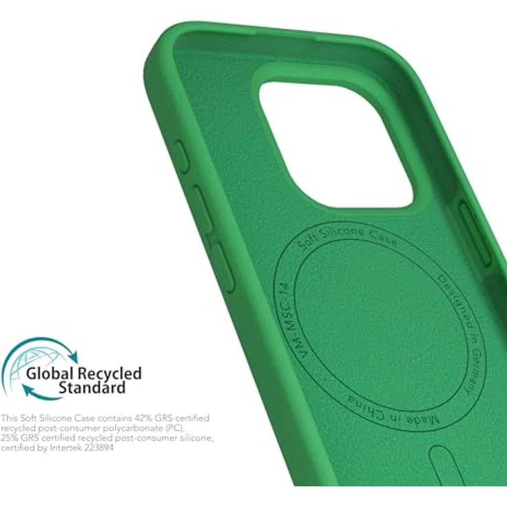 VONMÄHLEN Weiche Silikonhülle für iPhone – Handyhülle aus recycelten Materialien, kompatibel mit Mag-Safe, Mikrofaserfutter und Kamera-Displayschutz – Bild 4