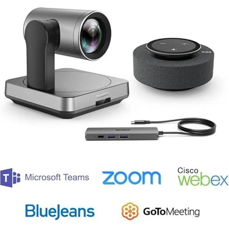 Yealink UVC84-BYOD-050 Videokonferenzsystem, 4K Kamera mit 36-fachem Zoom, Silber – Bild 7