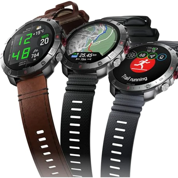 Polar Grit X2 Pro H10 Bundle, Sportuhr + Smartwatch, 48.60 mm, Edelstahl, S, L, Militärqualität, Dual-Frequenz-GPS, AMOLED-Touchscreen – Bild 6