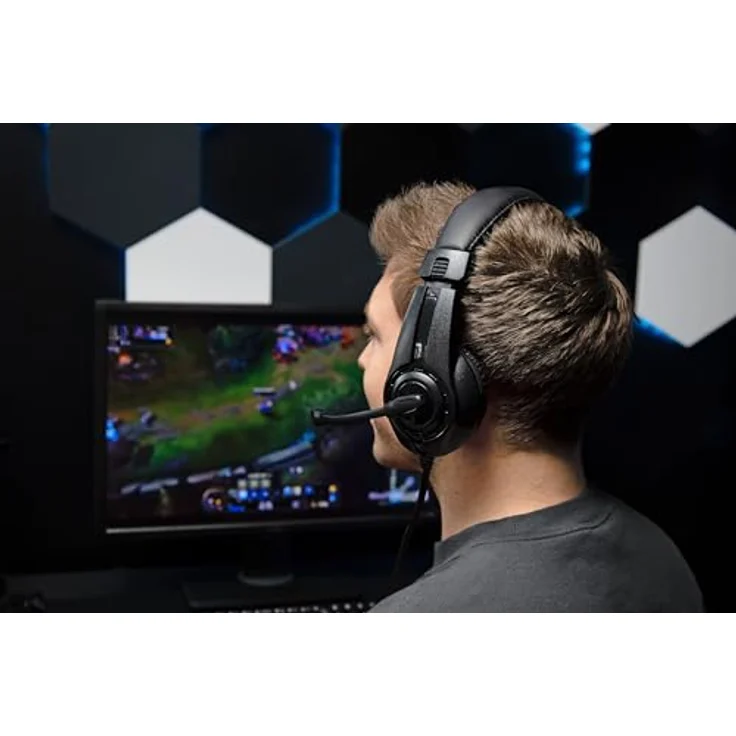 Speedlink LEGATOS Gaming-Headset kabelgebunden - leichtes Headset mit Mikrofon und Kabelfernbedienung, kompatibel mit PC, PS5, PS4, Xbox, Switch, 3,5 mm Klinkenstecker inkl. Y-Adapter, schwarz – Bild 4