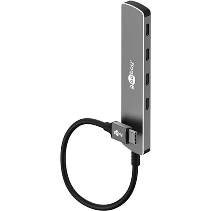 goobay USB C 3.2 Hub, 4xUSB-C Anschluss, SuperSpeed-Datenraten bis 5 Gbit/s, kompatibel mit Windows/Linux/macOS, kompakt und tragbar - 79160 – Bild 4
